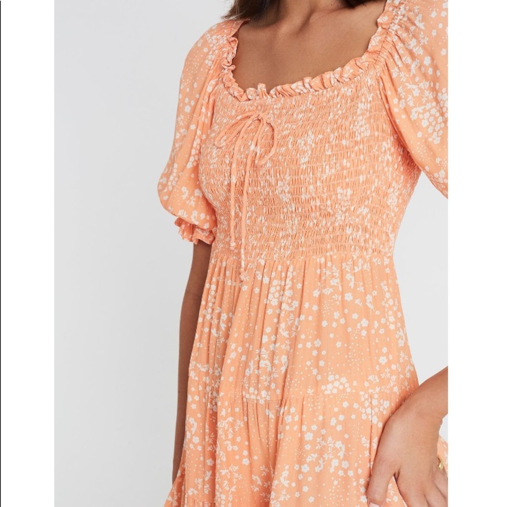 Faithful the brand charlotte mini dress peach